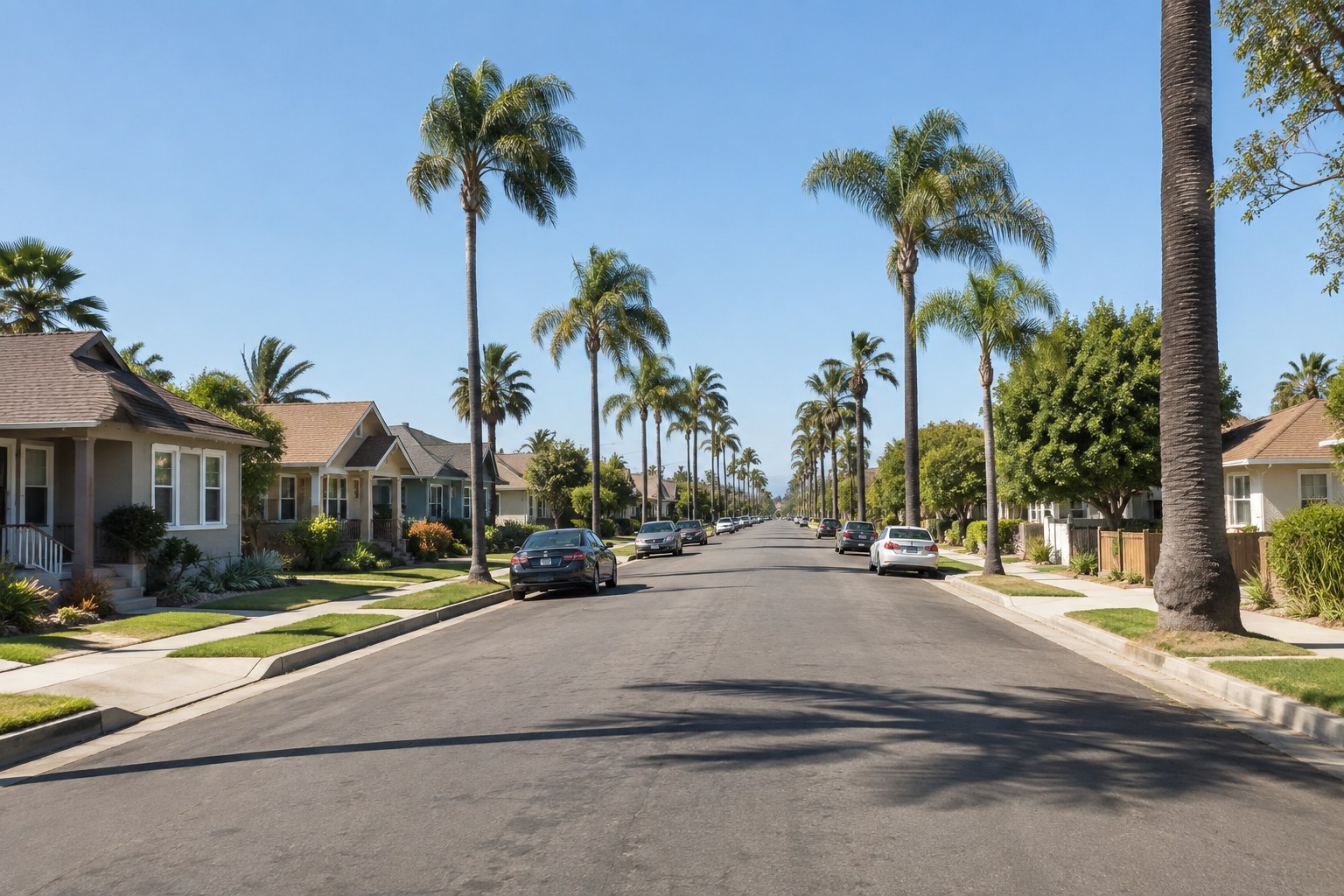 A North Long Beach, California residential street, illustrative